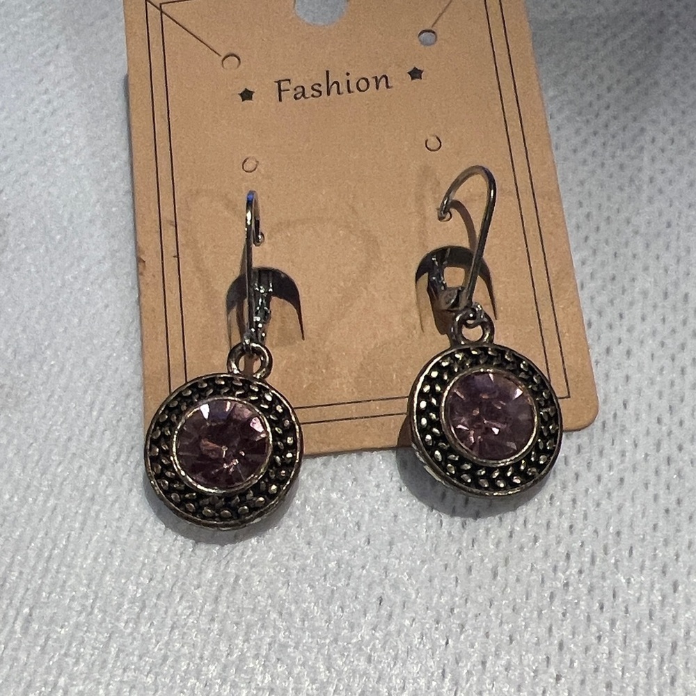 Chic Pink and Silver Drop Earrings